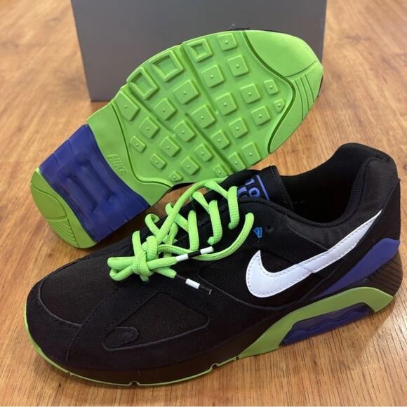 Nike Air Max 180 QS Black/White-Action Green Joker Shoes FZ3058-001 men’s 12 - Picture 1 of 4